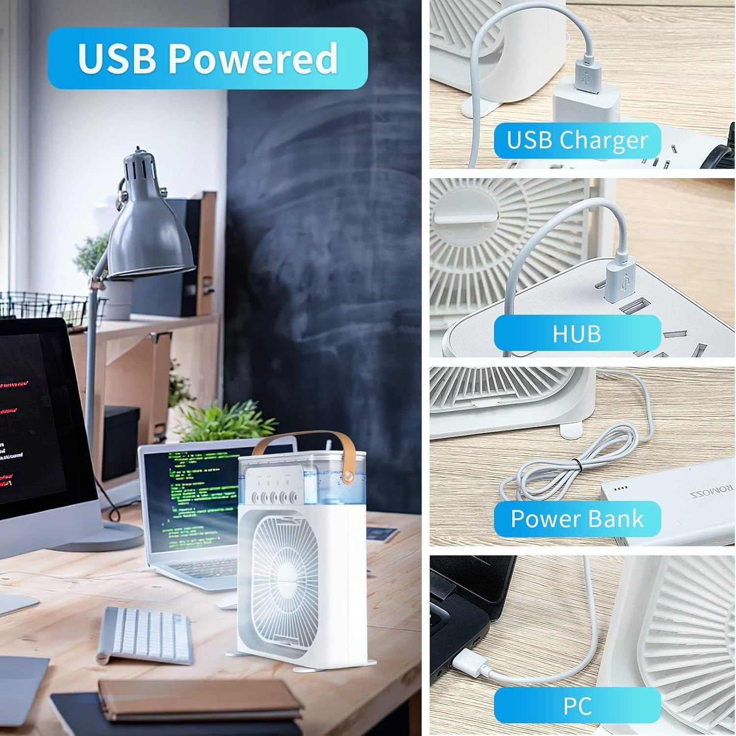 Air Fan, Conditioner Evaporative Air Cooler with LEDnightlight, Timer