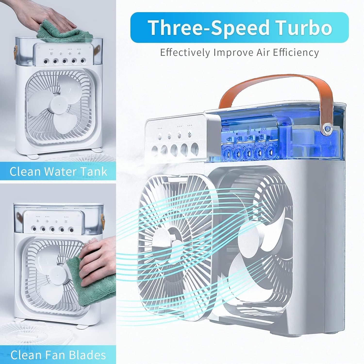 Air Fan, Conditioner Evaporative Air Cooler with LEDnightlight, Timer